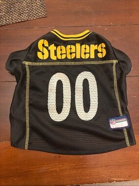 Pittsburgh Steelers Dog M/L Black & Gold Jersey Top shirt pre owned